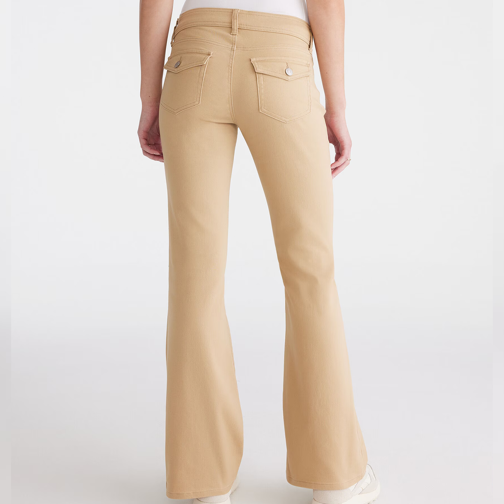 Mid Rise Stretch Woven Flare Uniform Pants