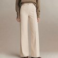 Elastic Waist Solid Corduroy Straight Leg Pants